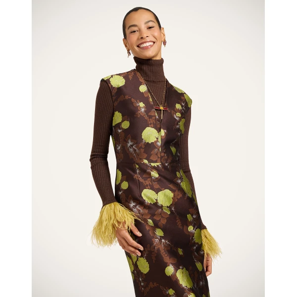 La Double J Sleek Dress in Devon Brown, view 6