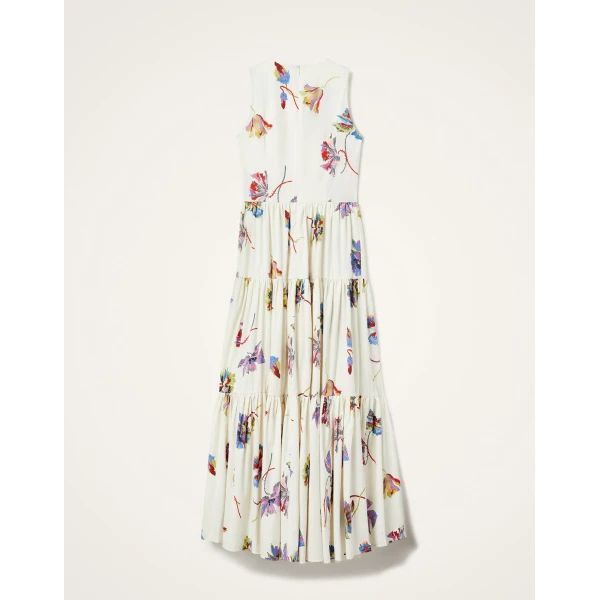 La Double J Sleeveless Big Dress in Infiorata White, view 6