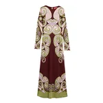 La Double J Slinky Swing Dress in Kells Swirl Placée Burgundy