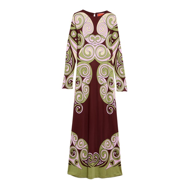 La Double J Slinky Swing Dress in Kells Swirl Placée Burgundy