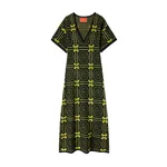 La DoubleJ Sole Star Dress in Multicolor Green & Yellow - Dresses - Milanese Maximalist Fashion at Luxury Shoes La Double J Sole Star Dress in Multicolor Green & Yellow