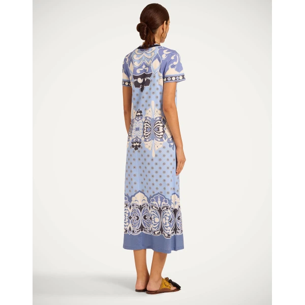 La Double J Sporty Swing Dress in Cocoon Placée Blue, view 3