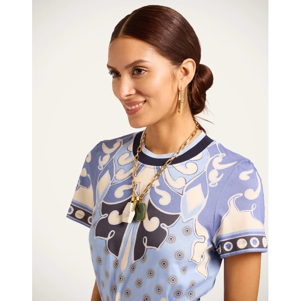 La Double J Sporty Swing Dress in Cocoon Placée Blue, view 4