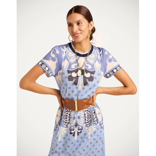 La Double J Sporty Swing Dress in Cocoon Placée Blue, view 5