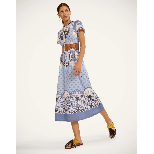 La Double J Sporty Swing Dress in Cocoon Placée Blue, view 6