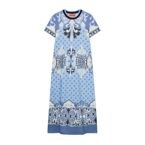 La Double J Sporty Swing Dress in Cocoon Placée Blue