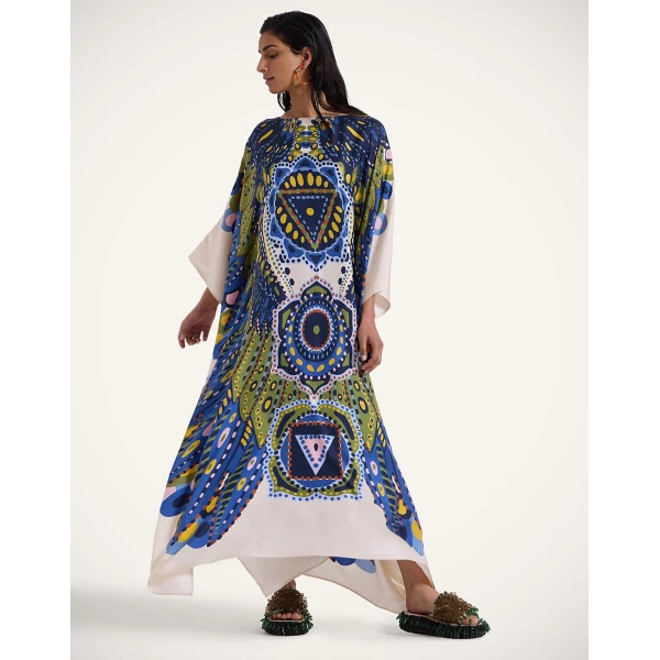 La Double J Square Kaftan in Chakra Placée Multicolor, view 2