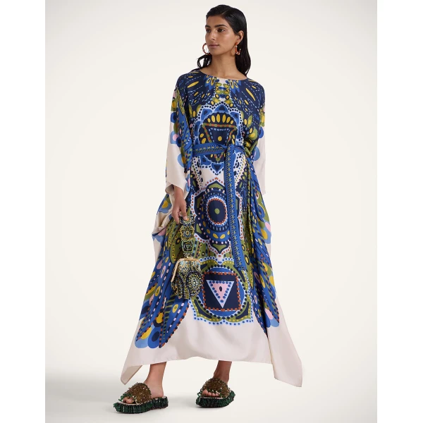 La Double J Square Kaftan in Chakra Placée Multicolor, view 4