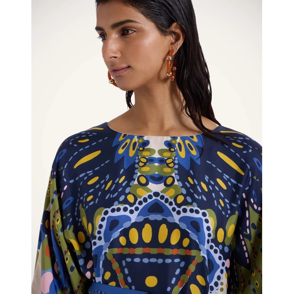 La Double J Square Kaftan in Chakra Placée Multicolor, view 5