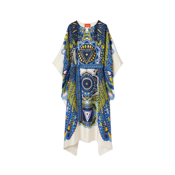 La Double J Square Kaftan in Chakra Placée Multicolor
