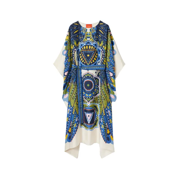 La Double J Square Kaftan in Chakra Placée Multicolor