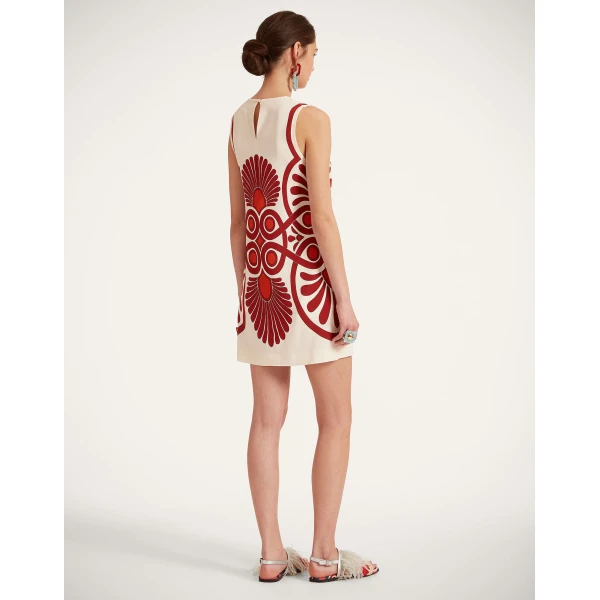 La Double J Stretch Tunic in Medallion Placée Cream, view 4
