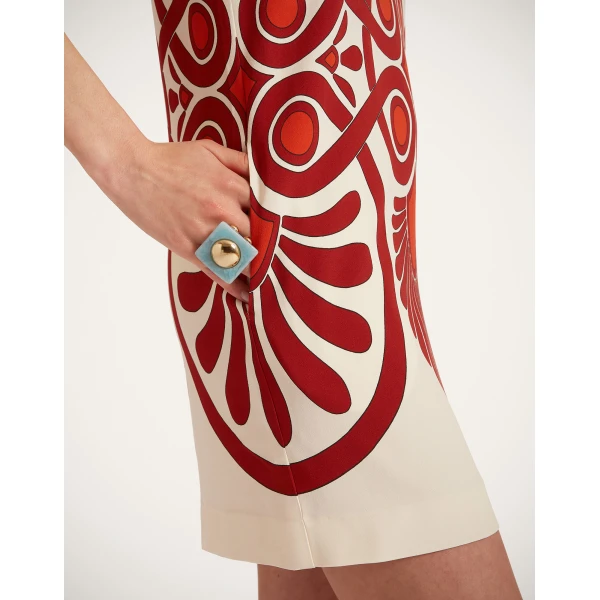 La Double J Stretch Tunic in Medallion Placée Cream, view 6