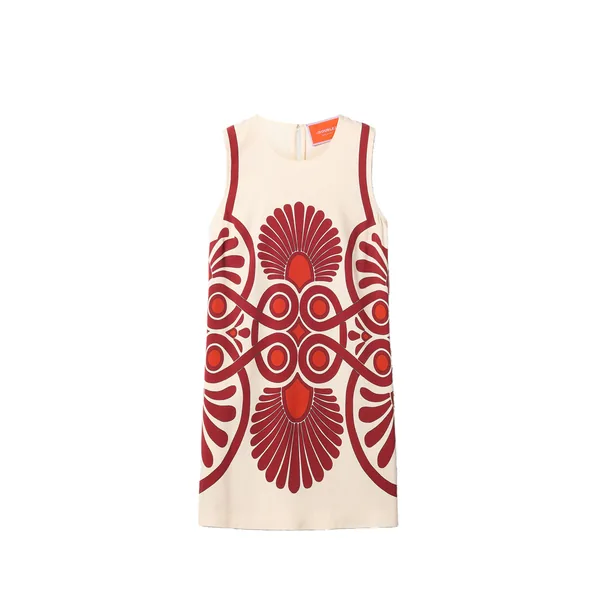 La Double J Stretch Tunic in Medallion Placée Cream