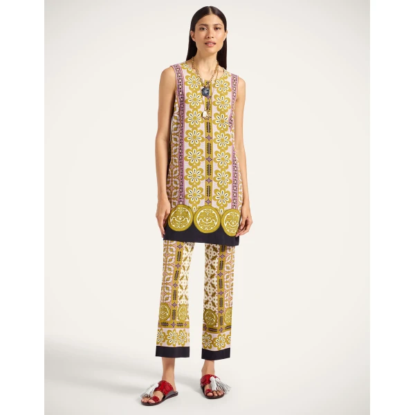 La Double J Stretch Tunic in Pagoda Placée Pink, view 2