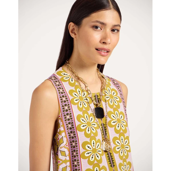 La Double J Stretch Tunic in Pagoda Placée Pink, view 5