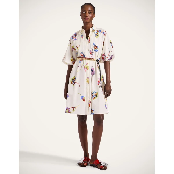 La Double J Sunburst Dress in Infiorata White, view 2