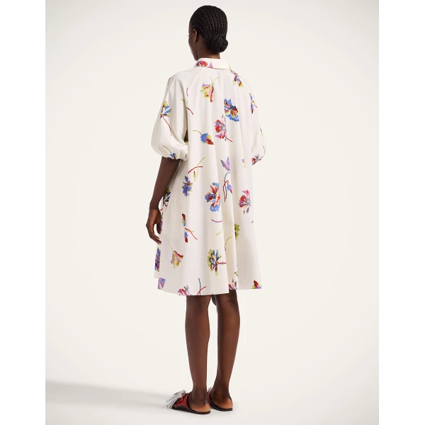 La Double J Sunburst Dress in Infiorata White, view 3