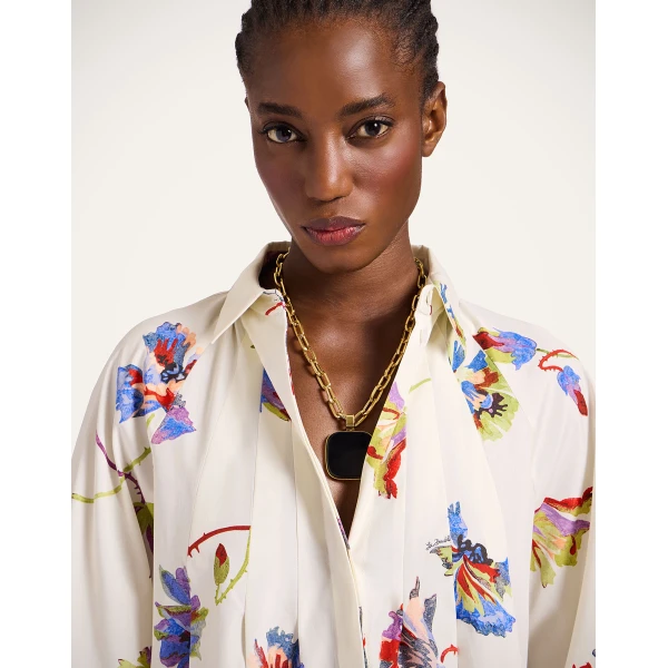 La Double J Sunburst Dress in Infiorata White, view 5