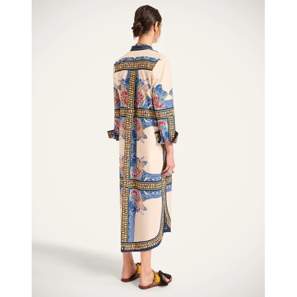 La Double J Sundowner Tunic in Lemuria Placée Blue, view 3