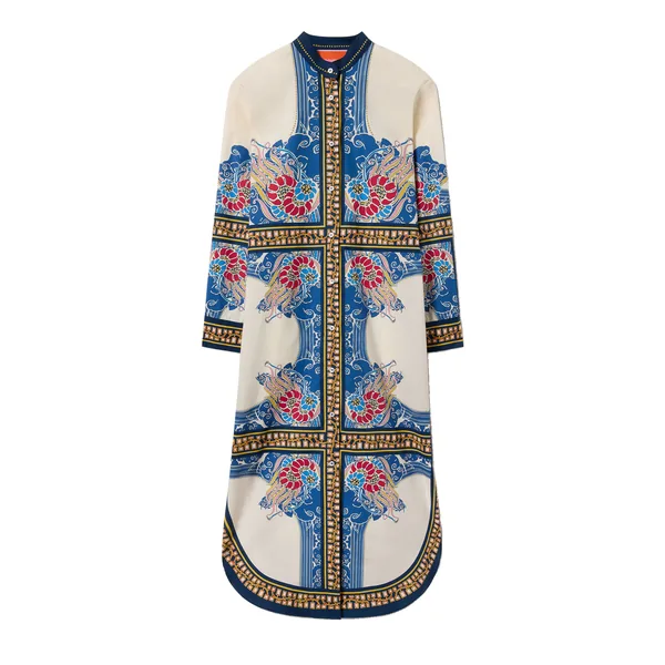 La Double J Sundowner Tunic in Lemuria Placée Blue