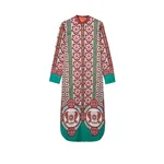 La DoubleJ Sundowner Tunic in Pagoda Placée Rust - Dresses - Milanese Maximalist Fashion at Luxury Shoes La Double J Sundowner Tunic in Pagoda Placée Rust