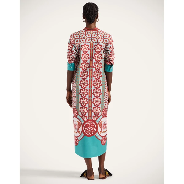 La Double J Sundowner Tunic in Pagoda Placée Rust, view 3