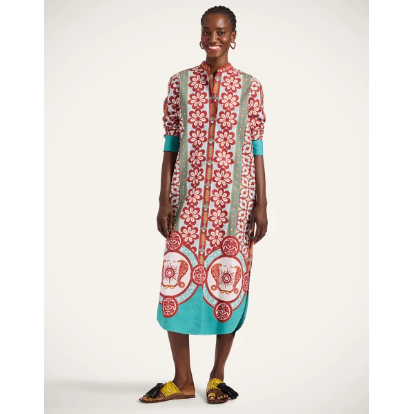 La Double J Sundowner Tunic in Pagoda Placée Rust, view 4