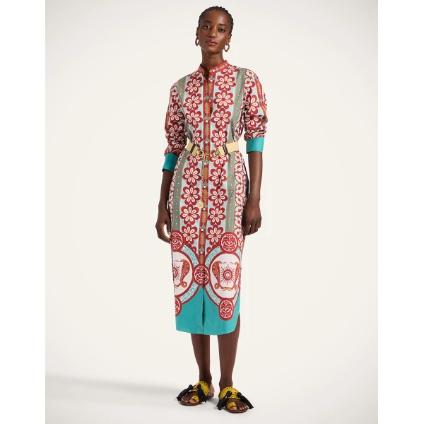 La Double J Sundowner Tunic in Pagoda Placée Rust, view 5