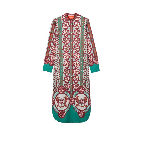 La Double J Sundowner Tunic in Pagoda Placée Rust