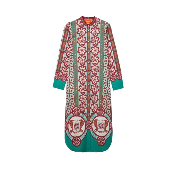 La Double J Sundowner Tunic in Pagoda Placée Rust