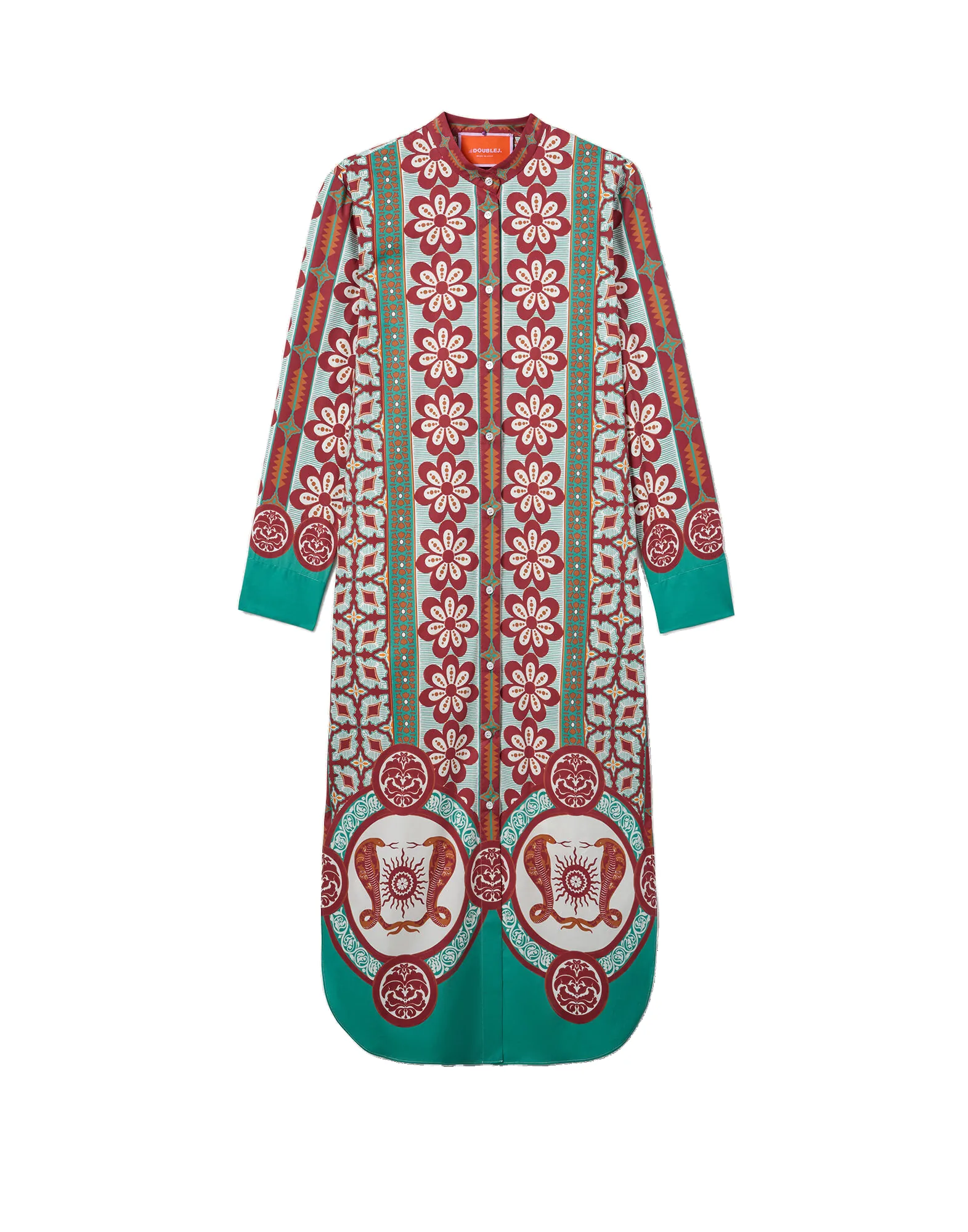 La DoubleJ Sundowner Tunic in Pagoda Placée Rust - Dresses - Milanese Maximalist Fashion at Luxury Shoes La Double J Sundowner Tunic in Pagoda Placée Rust