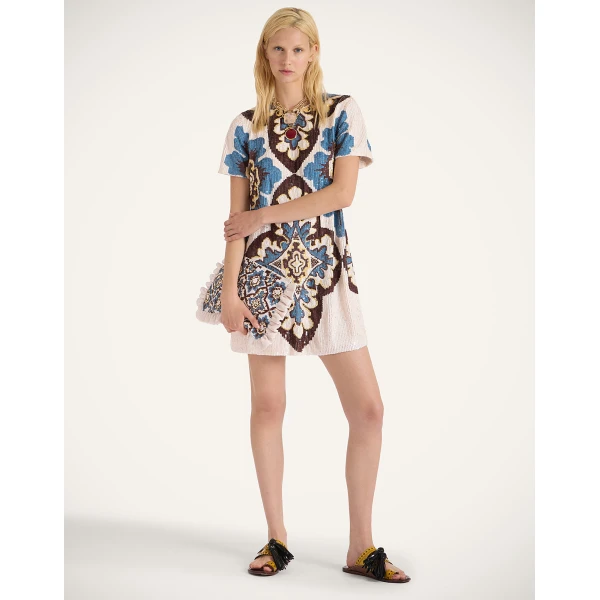 La Double J Super Mini Swing Dress in Palazzo Chocolate, view 2