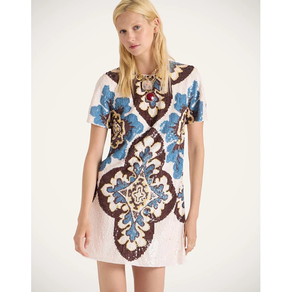 La Double J Super Mini Swing Dress in Palazzo Chocolate, view 4