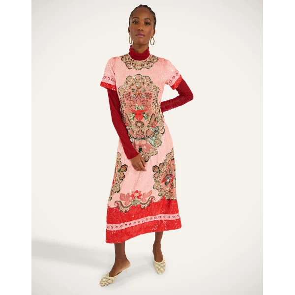 La Double J Super Swing Dress in Cornucopia Pink, view 4