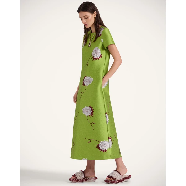 La Double J Swing Dress in Derby Lime, view 2