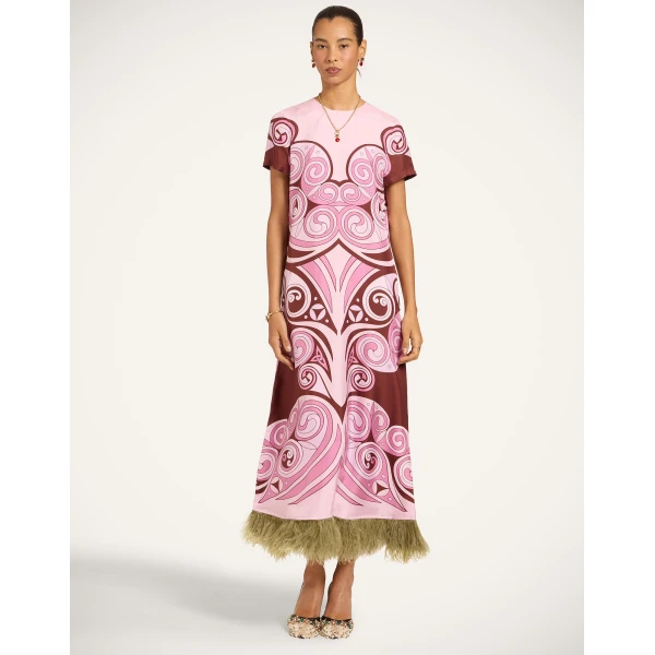 La Double J Swing Dress in Kells Swirl Placée Mauve, view 2