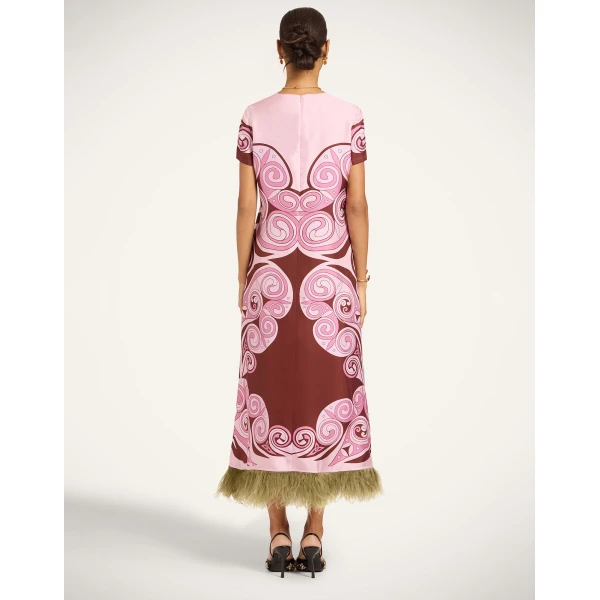 La Double J Swing Dress in Kells Swirl Placée Mauve, view 3