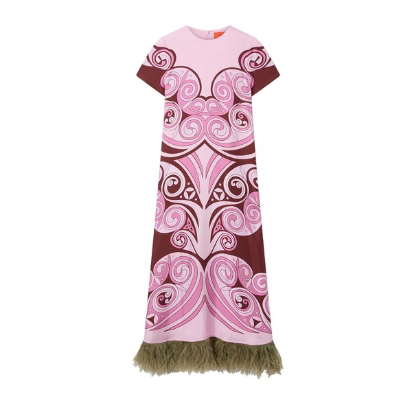 La Double J Swing Dress in Kells Swirl Placée Mauve