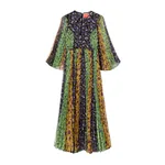 La Double J The Angel Dress in Honeysuckle Tricolor Placée Yellow