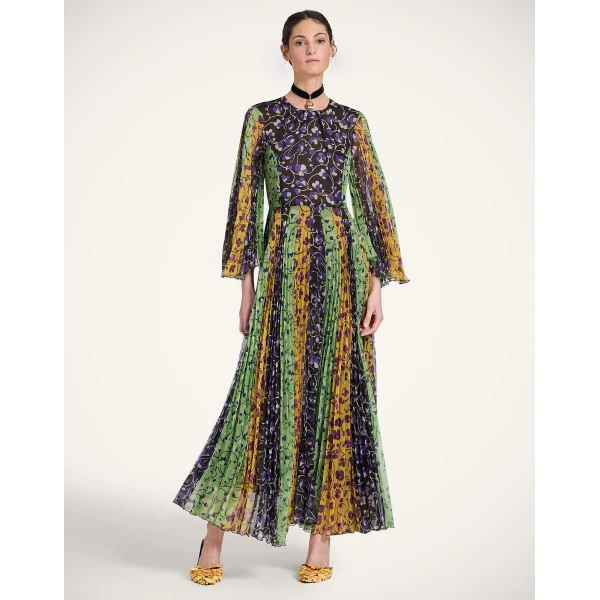 La Double J The Angel Dress in Honeysuckle Tricolor Placée Yellow, view 4