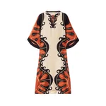La Double J The Kaftan in Pacific Placée Dark Orange