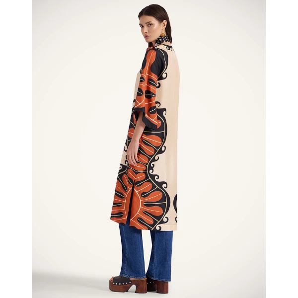 La Double J The Kaftan in Pacific Placée Dark Orange, view 5
