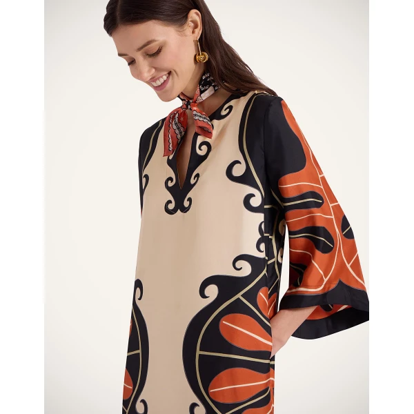 La Double J The Kaftan in Pacific Placée Dark Orange, view 6