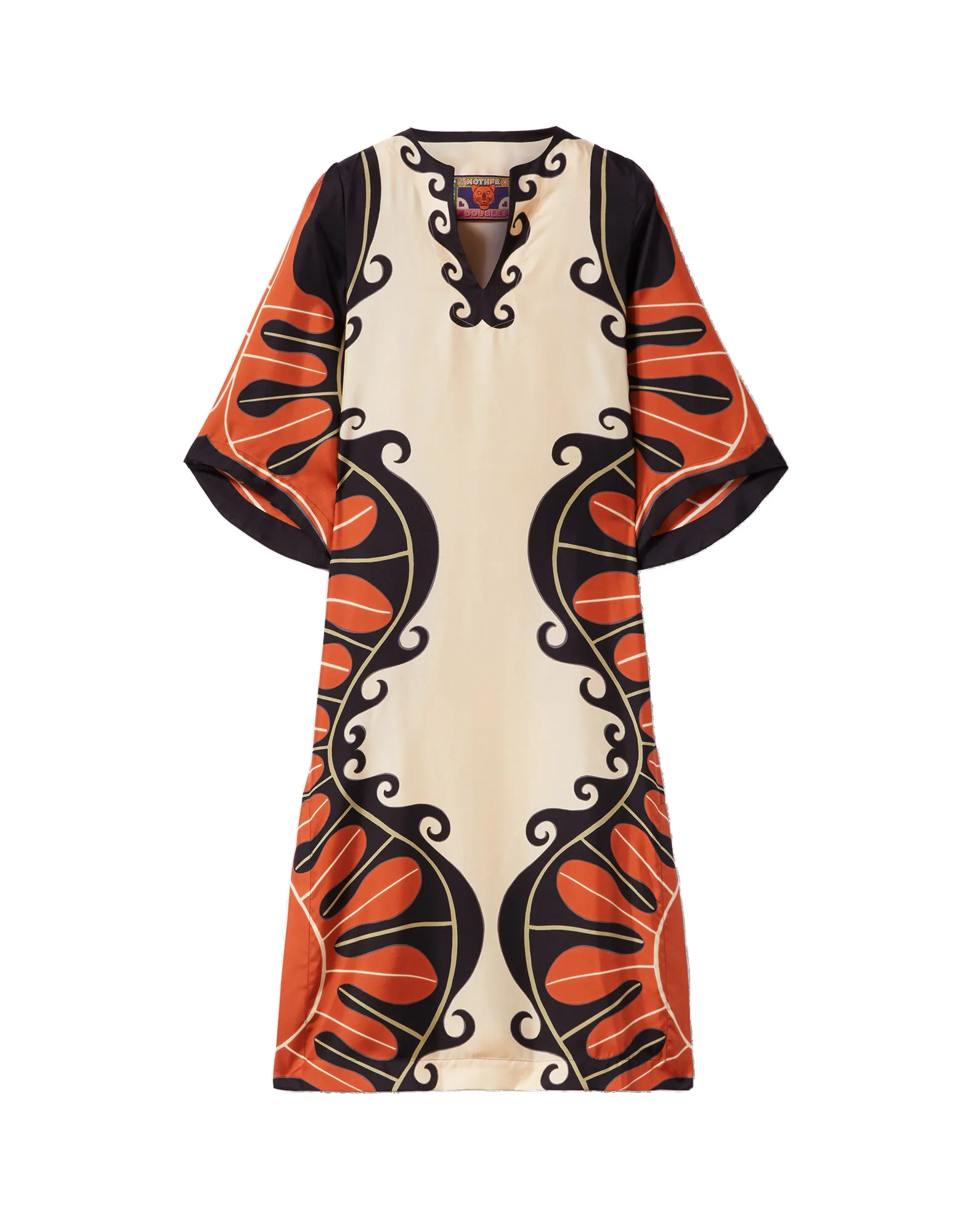 La DoubleJ The Kaftan in Pacific Placée Dark Orange - Dresses - Milanese Maximalist Fashion at Luxury Shoes La Double J The Kaftan in Pacific Placée Dark Orange