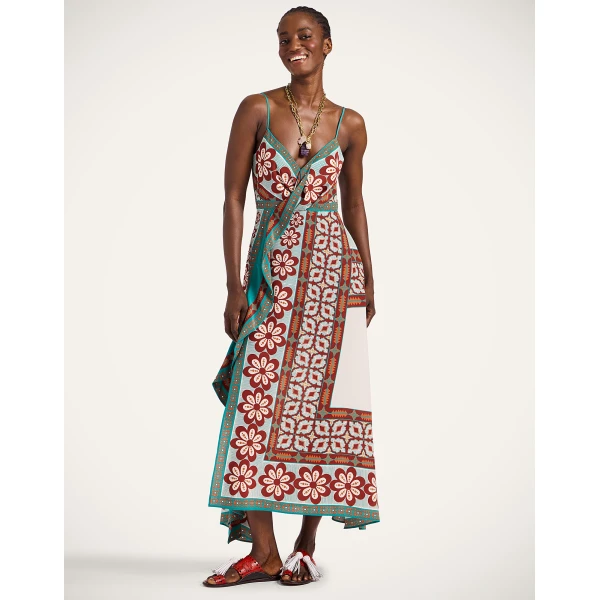 La Double J Turn Around Dress in Pagoda Placée Rust, view 2