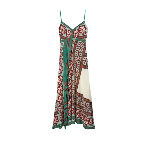 La Double J Turn Around Dress in Pagoda Placée Rust