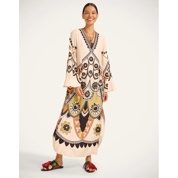 La Double J Twin Flame Dress in Plume Placée Ivory, view 2