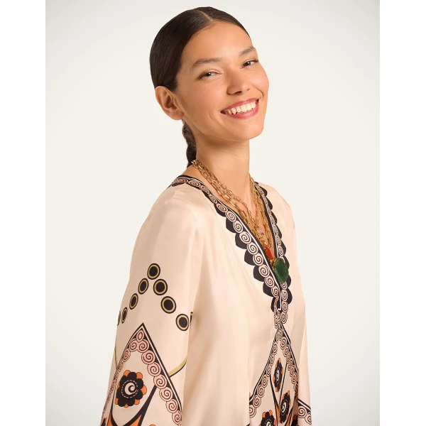 La Double J Twin Flame Dress in Plume Placée Ivory, view 4