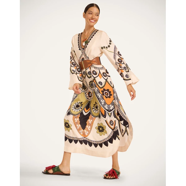 La Double J Twin Flame Dress in Plume Placée Ivory, view 6